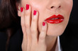 Close-up of upset brunette