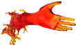 Help and give: red liquid shape isolated