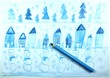 Children's drawing of winter