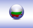 Map of Bulgaria in the globe
