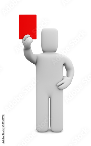Illustration: Person showing a red card Person showing a red card