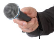 Interview with microphone