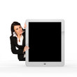 Businesswoman showing tablet Businesswoman showing tablet