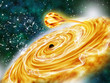 black hole absorbing the star