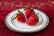 Three Strawberries on a Plate