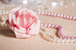 Wedding background with rose and  beads