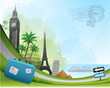 Postal card travel concept background