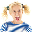 Woman with a funny look on her face smiles
