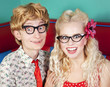 Happy nerdy couple Happy nerdy couple