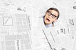Desperate nerd, financial crisis concept