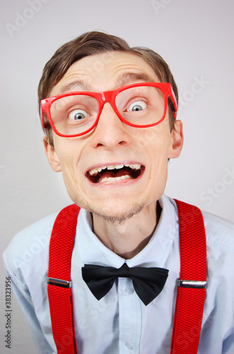 Photo: Crazy happy nerd Crazy happy nerd