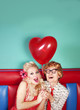 Excited nerdy couple