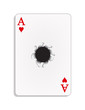 Ace of heart with a bullet hole