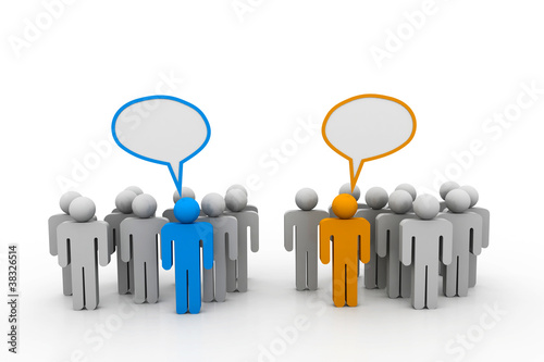 Illustration: Social networking people with speech bubbles Social networking people with speech bubbles
