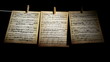 Sheet music, notes, 3 pages