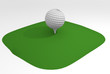 Golf ball on a green