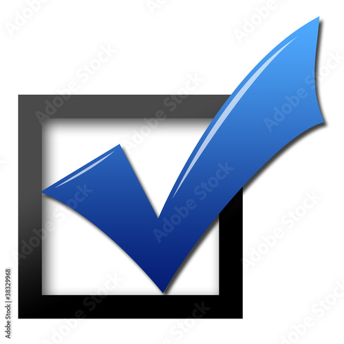 Illustration: Blue vote check mark Blue vote check mark