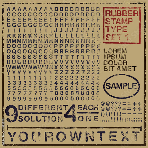 Vector: Rubber stamp typeset 01 Rubber stamp typeset 01