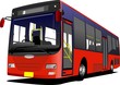 Vector: City bus on the road. Vector illustration City bus on the road. Vector illustration