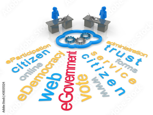 Illustration: Rendered Concept of a eGovernment Word Cloud. Rendered Concept of a eGovernment Word Cloud.