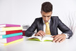 Businessman reading a book Businessman reading a book