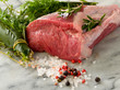 raw tenderloin with mixed herbs juniper berry,pepper, salt