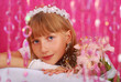 girl going to the first holy communion (in studio)
