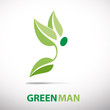 Logo green man flying # Vector