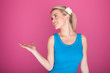 Woman With Open Palm For Product