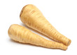 two fresh parsnip roots