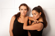Two Sexy Brunettes In Leotards