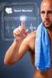 Sportler checkt Trainingserfolg per virtuellem Interface