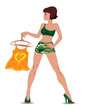 Sexy girl in camouflage clothes