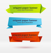 Vector set of origami paper banners.