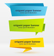 Vector set of origami paper banners.