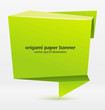 Origami paper banner for your design. Vector.