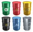 Set of metal barrels Set of metal barrels