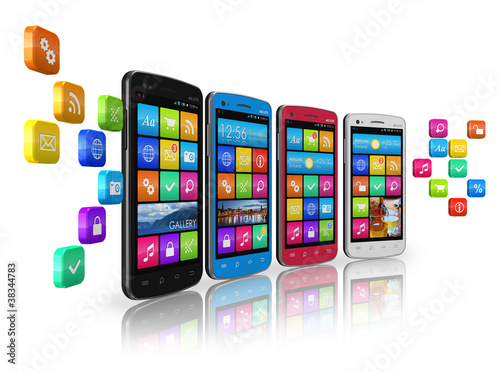Illustration: Mobile communications and social networking concept Mobile communications and social networking concept