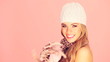 Gorgeous Blonde In Winter Woollies.