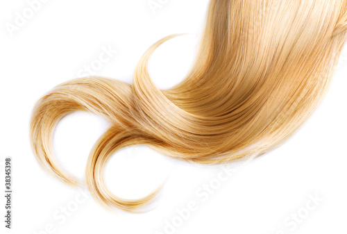 Photo: Healthy Blond Hair Isolated On White Healthy Blond Hair Isolated On White