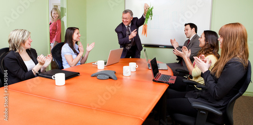 Photo: The great motivator dangling carrots to motivated staff The great motivator dangling carrots to motivated staff