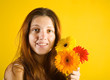 Portrait of  girl with flowers