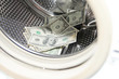 american dollars in the drum washing machine