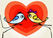 Birds lovers on tree