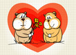 Hamster greets his girlfriend