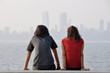 Young couple sharing intimate moment