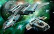 spaceships and moon
