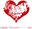 Vektor: Red grunge heart, vector, Happy Valentine's Day Red grunge heart, vector, Happy Valentine's Day