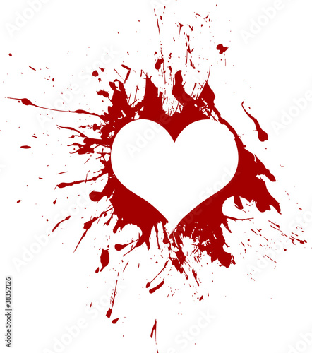Vektor: Red grunge heart, vector Red grunge heart, vector