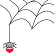 spider web and heart
